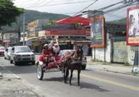 Crise faz Papai Noel trocar charrete por carroça para passeio em Realengo